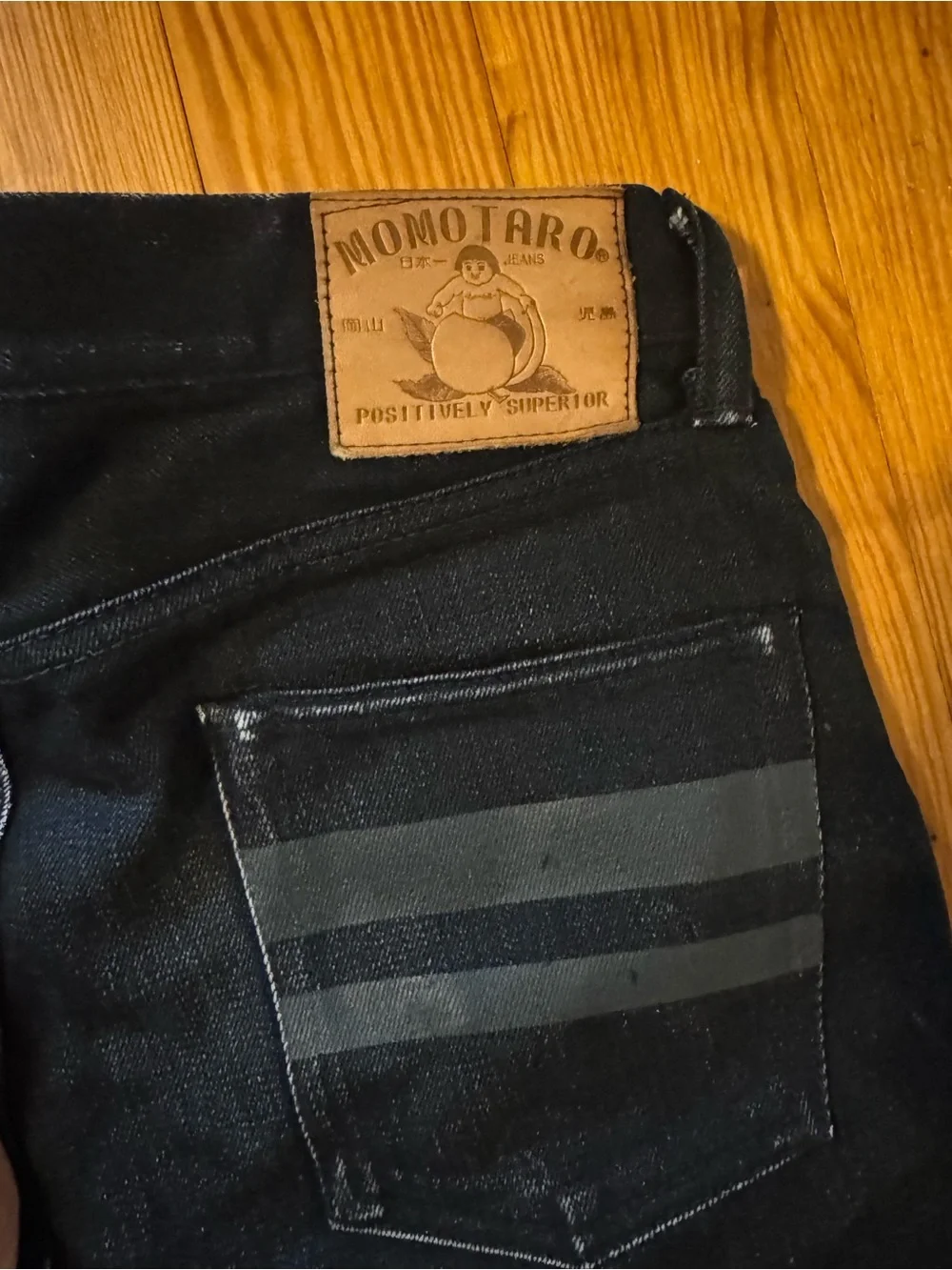 Momotaro 0306-B Black Tight Taper Slim/Skinny 15.7oz Selvedge Jeans